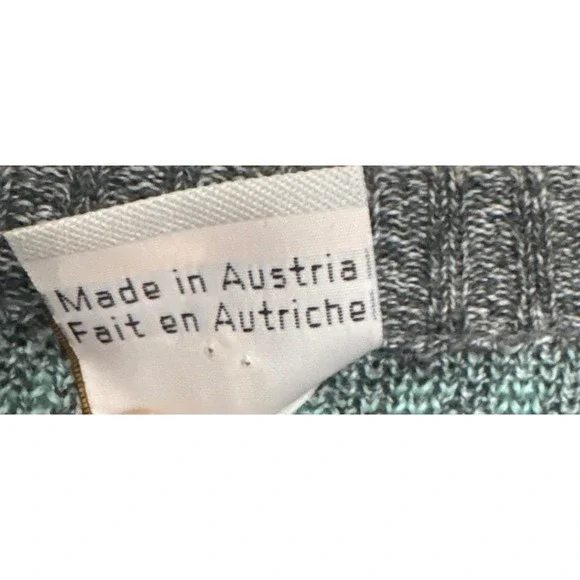 VTG Maser Austria Ski Jacquard Sweater Size 42 Geometric Mint Green Grey - Picture 7 of 9